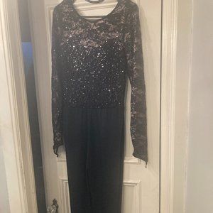 Lace and Microfiber Jumpsuit, Performance Dancewear